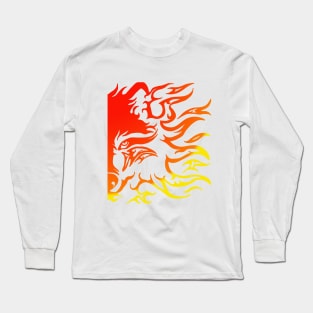 wolf tribal flame Long Sleeve T-Shirt